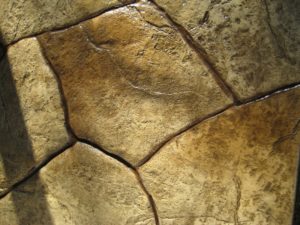 Hand Cut Stone with Rough Texture Stamped Concrete Texture